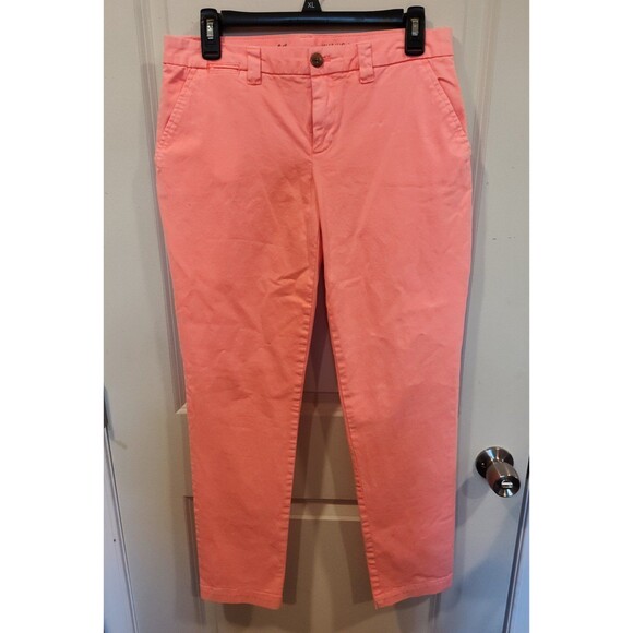 Women's Gap Broken In Straight Khakis Neon Peach Size 2 - Picture 2 of 6